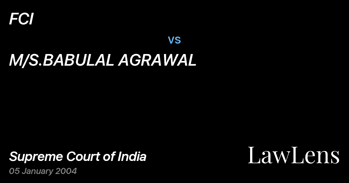 Preview image for FCI vs. M/S.BABULAL AGRAWAL