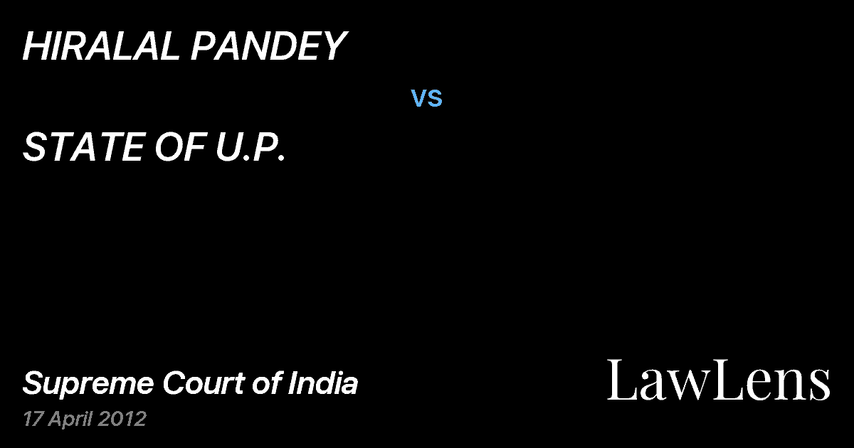 Preview image for HIRALAL PANDEY vs. STATE OF U.P.