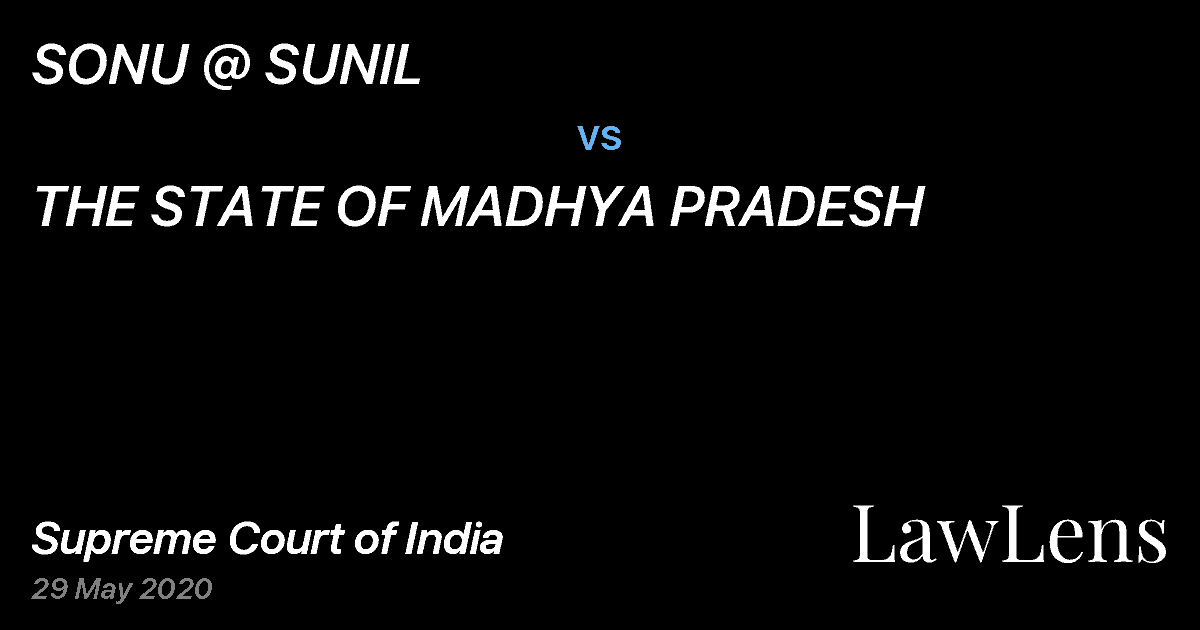 Preview image for SONU @ SUNIL vs. THE STATE OF MADHYA PRADESH