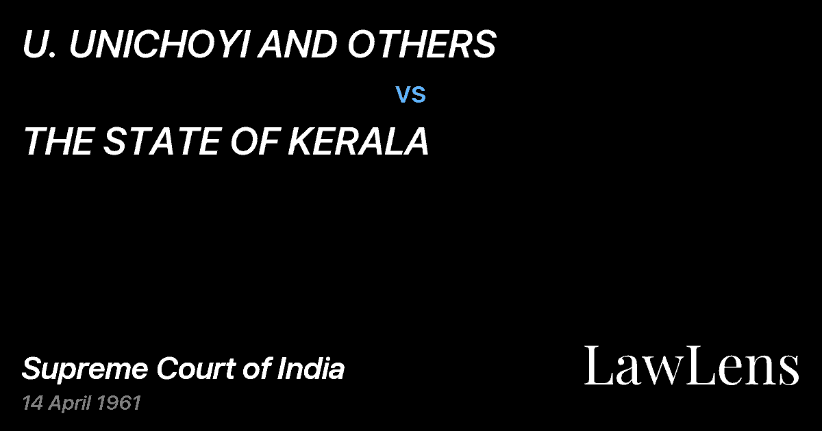 Preview image for U. UNICHOYI AND OTHERS vs. THE STATE OF KERALA