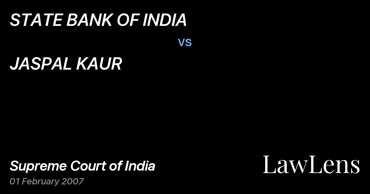 Preview image for STATE BANK OF INDIA vs. JASPAL KAUR