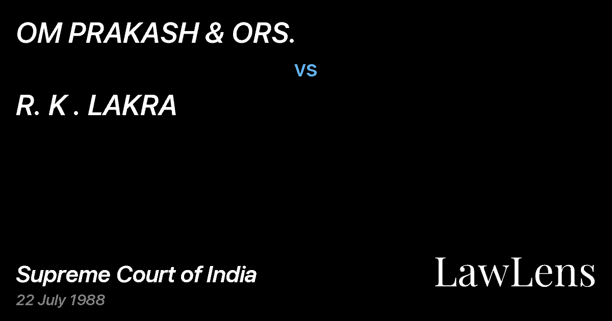 Preview image for OM PRAKASH & ORS. vs. R. K . LAKRA