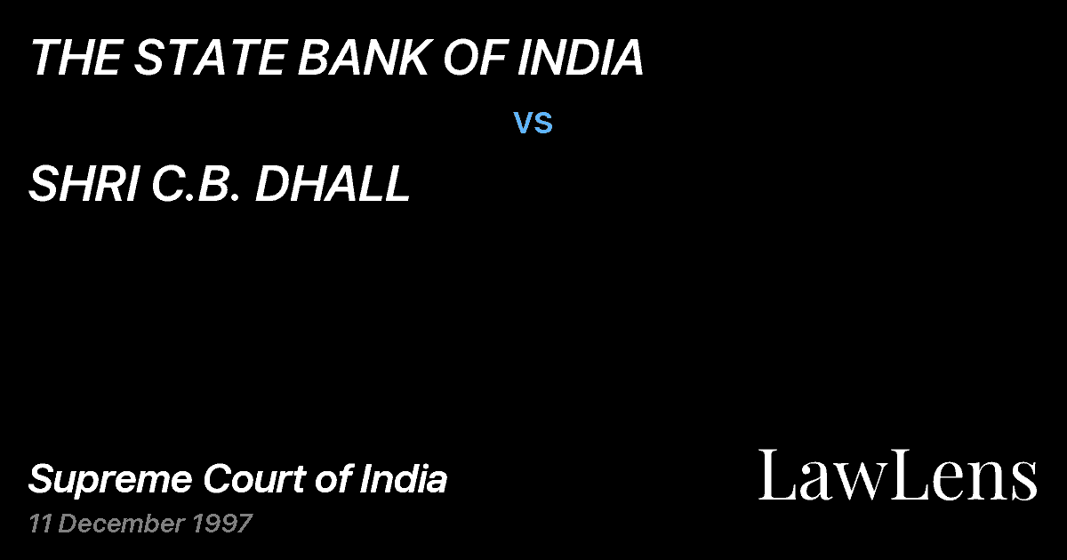 Preview image for THE STATE BANK OF INDIA vs. SHRI C.B. DHALL