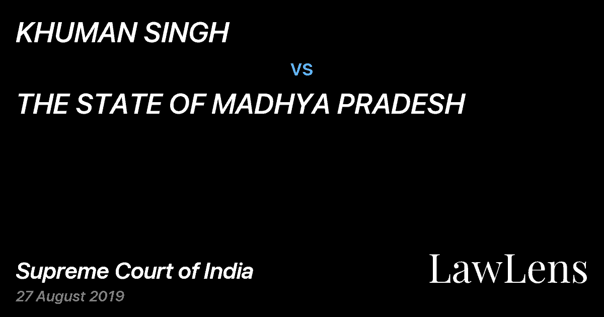 Preview image for KHUMAN SINGH vs. THE STATE OF MADHYA PRADESH