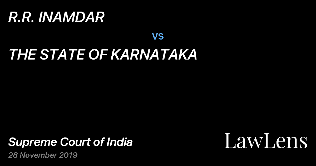 Preview image for R.R. INAMDAR vs. THE STATE OF KARNATAKA