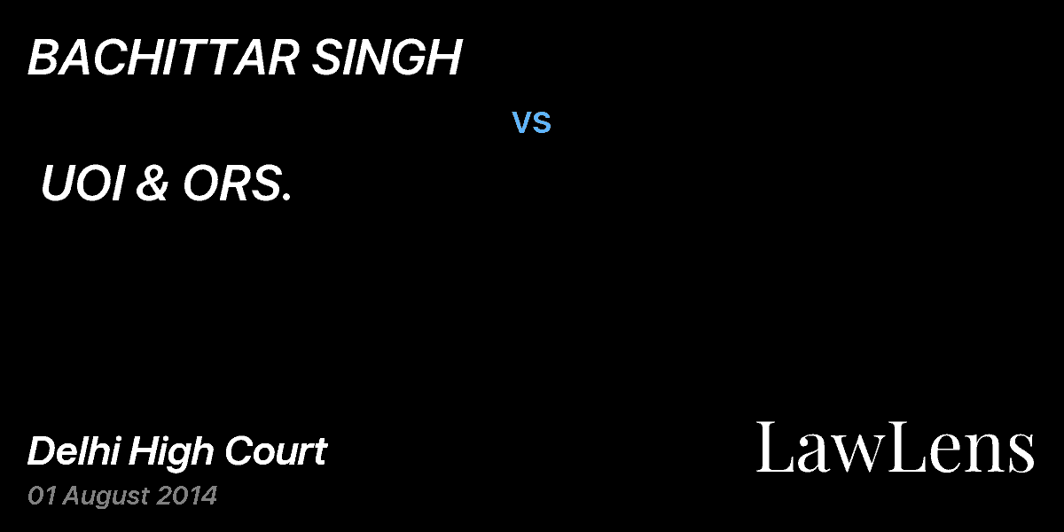 Preview image for BACHITTAR SINGH vs. UOI & ORS.