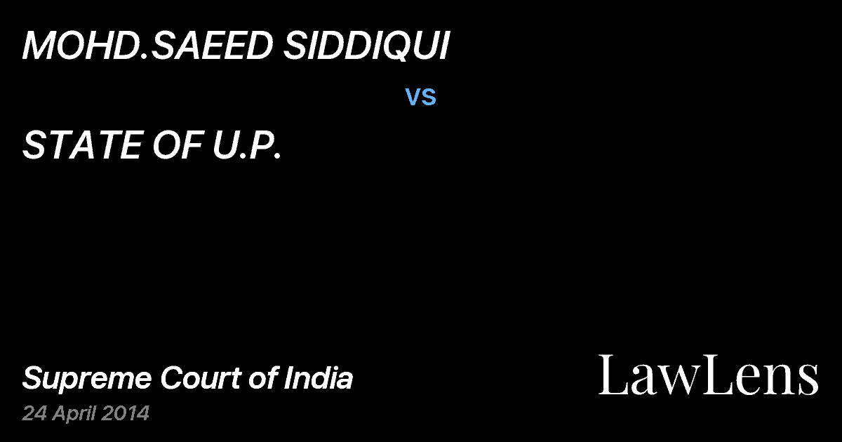 Preview image for MOHD.SAEED SIDDIQUI vs. STATE OF U.P.