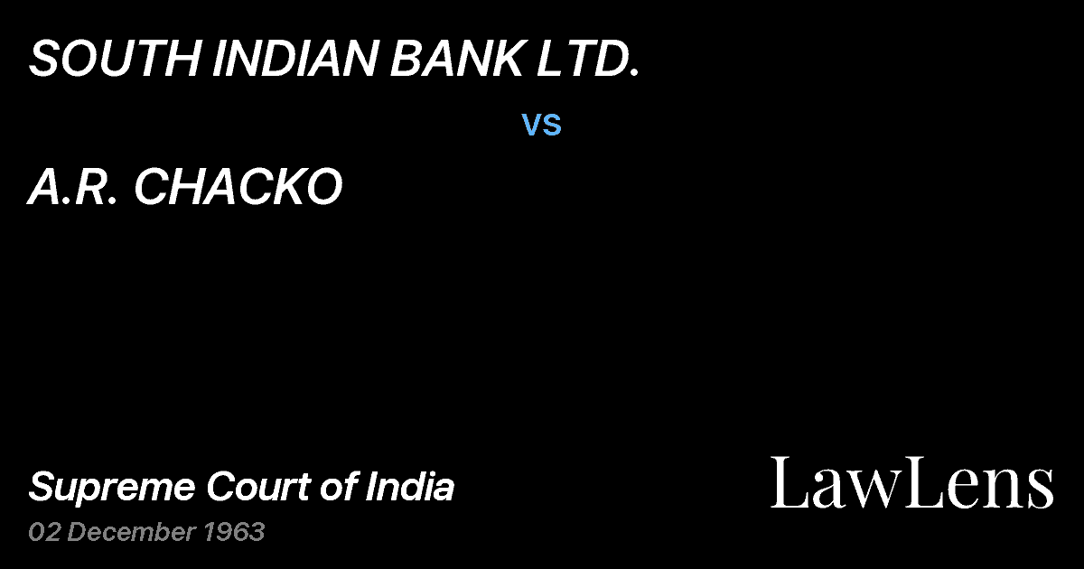 Preview image for SOUTH INDIAN BANK LTD. vs. A.R. CHACKO