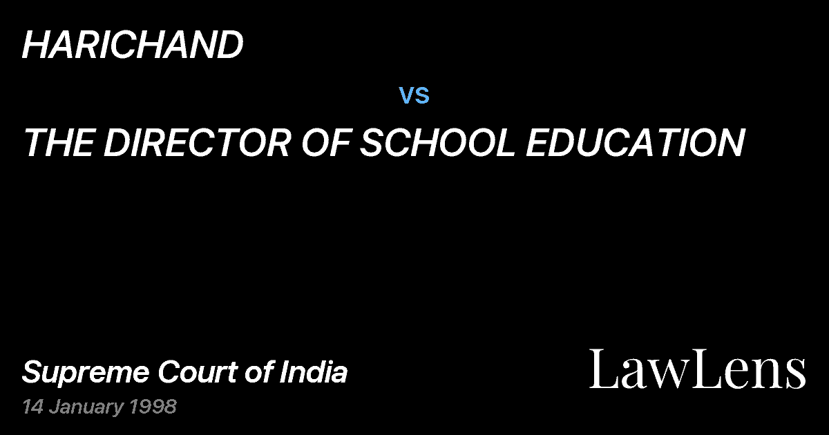 Preview image for HARICHAND vs. THE DIRECTOR OF SCHOOL EDUCATION