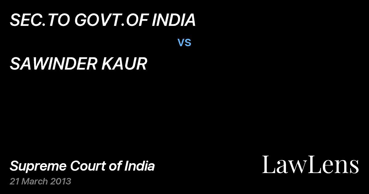 Preview image for SEC.TO GOVT.OF INDIA vs. SAWINDER KAUR