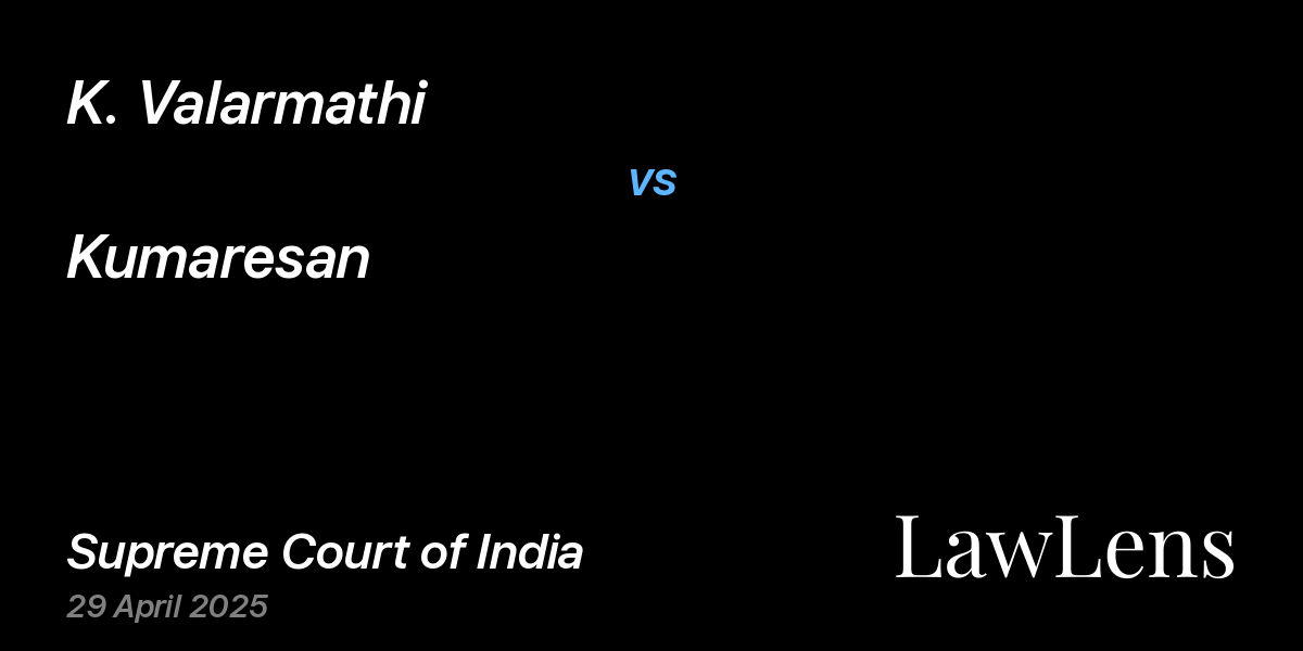 Preview image for K. Valarmathi vs. Kumaresan