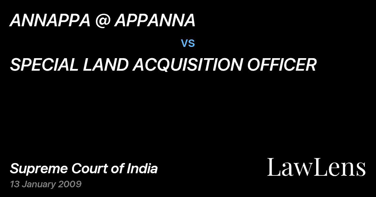Preview image for ANNAPPA @ APPANNA vs. SPECIAL LAND ACQUISITION OFFICER