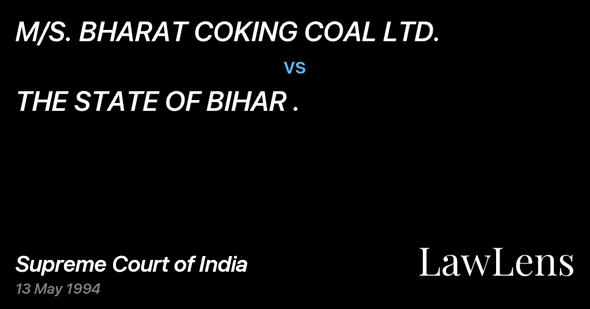 Preview image for M/S. BHARAT COKING COAL LTD. vs. THE STATE OF BIHAR .