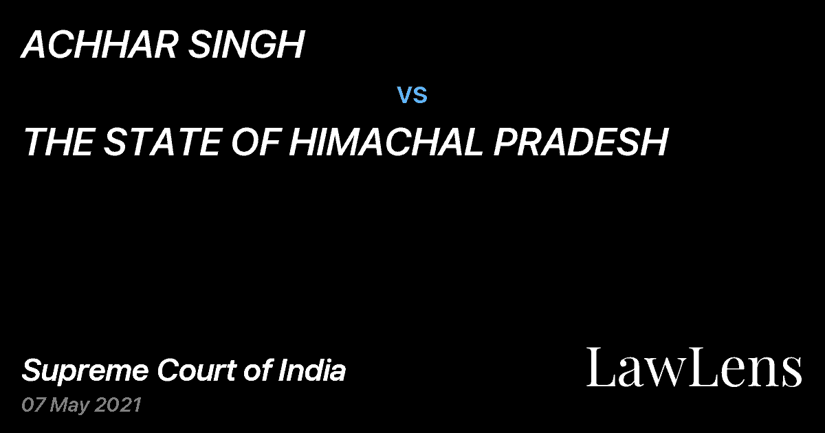 Preview image for ACHHAR SINGH vs. THE STATE OF HIMACHAL PRADESH