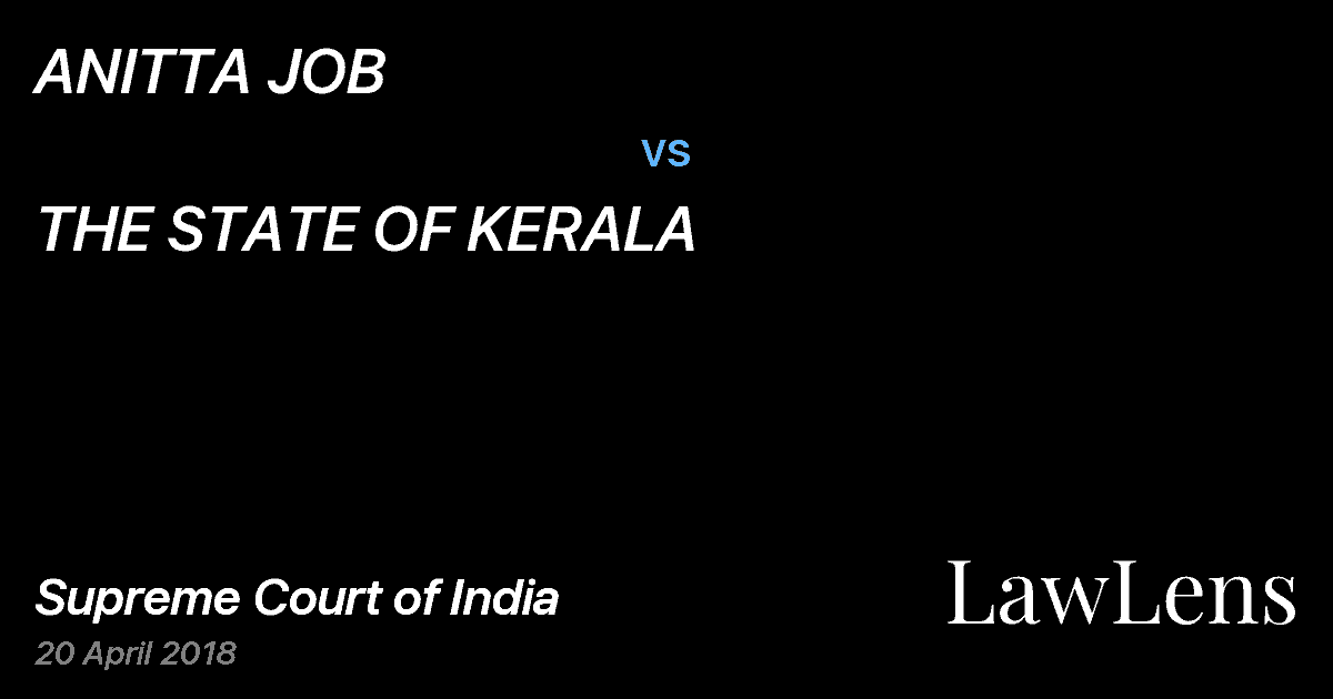 Preview image for ANITTA JOB vs. THE STATE OF KERALA