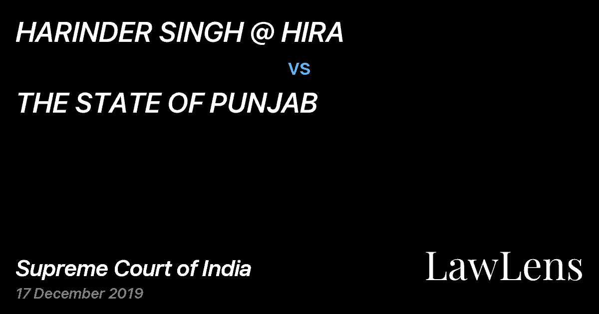 Preview image for HARINDER SINGH @ HIRA vs. THE STATE OF PUNJAB