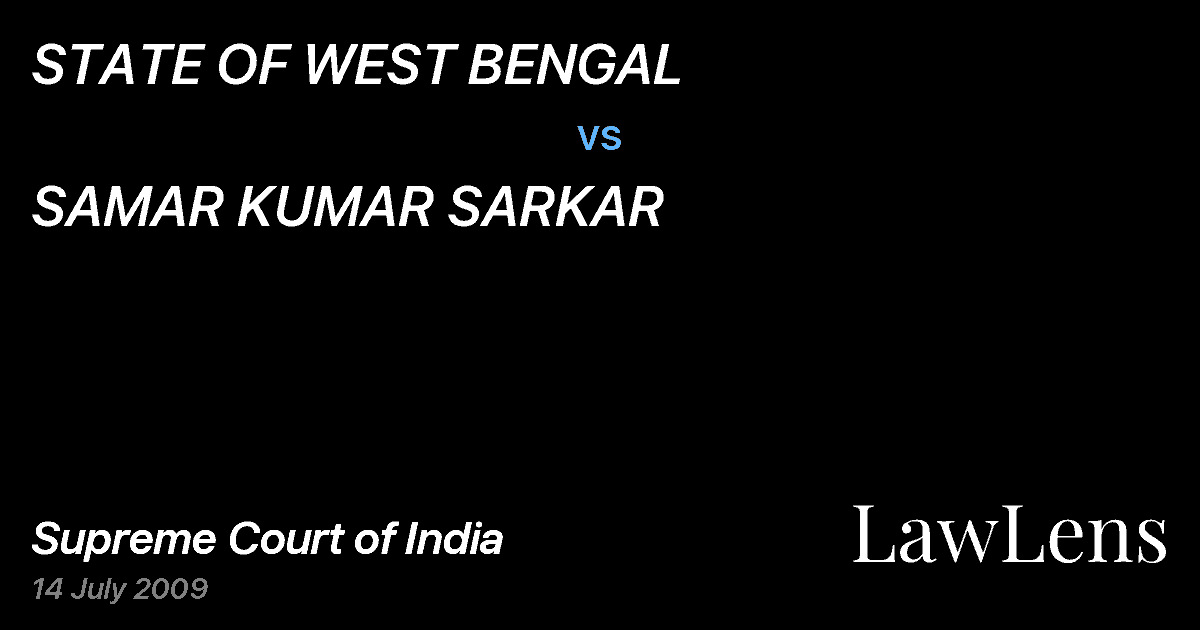 Preview image for STATE OF WEST BENGAL vs. SAMAR KUMAR SARKAR