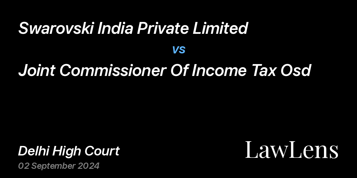 Preview image for Swarovski India Private Limited vs. Joint Commissioner Of Income Tax Osd
