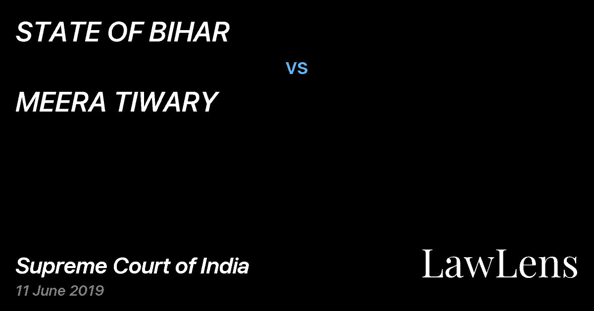 Preview image for STATE OF BIHAR vs. MEERA TIWARY