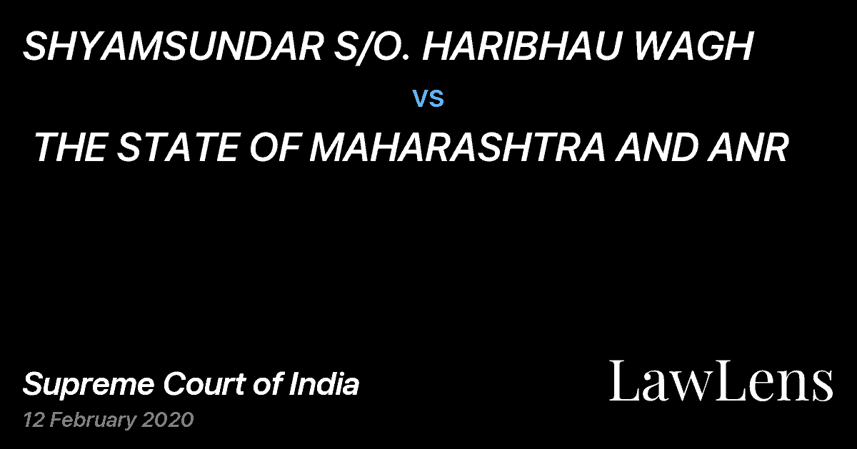 Preview image for SHYAMSUNDAR S/O. HARIBHAU WAGH  vs.  THE STATE OF MAHARASHTRA AND ANR