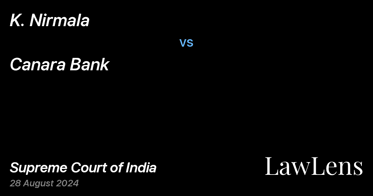 Preview image for K. NIRMALA vs. CANARA BANK
