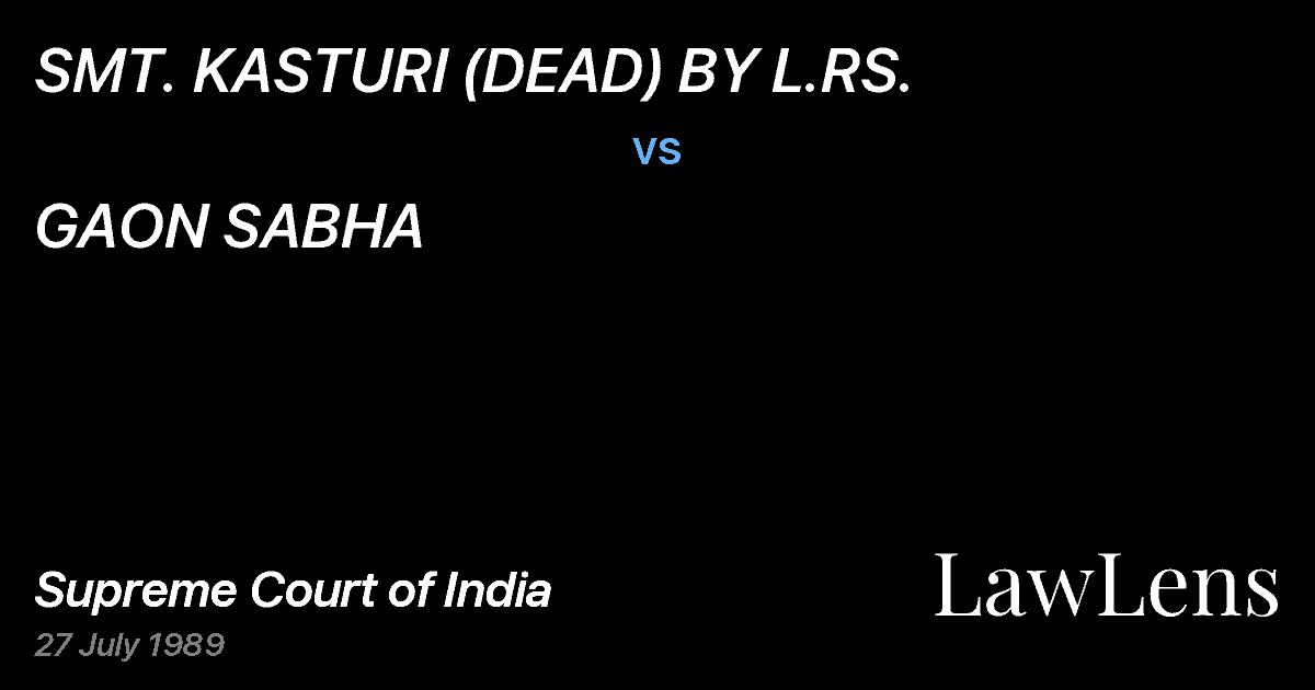 Preview image for SMT. KASTURI (DEAD) BY L.RS. vs. GAON SABHA