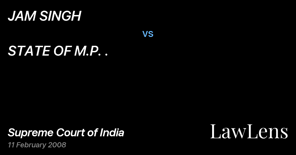 Preview image for JAM SINGH vs. STATE OF M.P. .