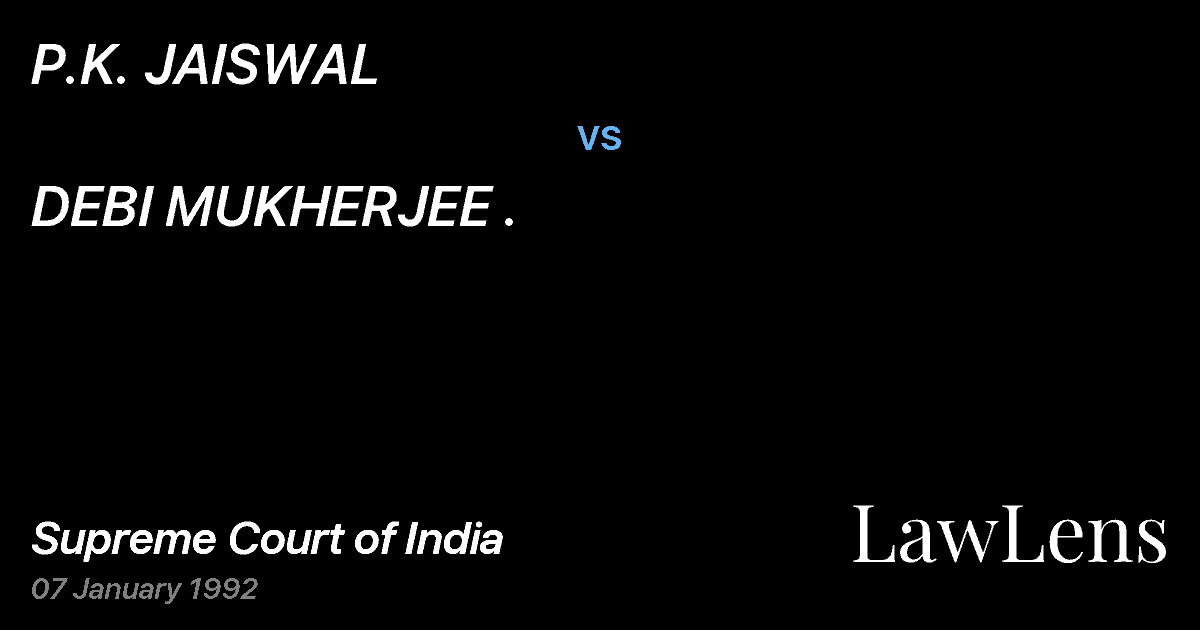 Preview image for P.K. JAISWAL vs. DEBI MUKHERJEE .