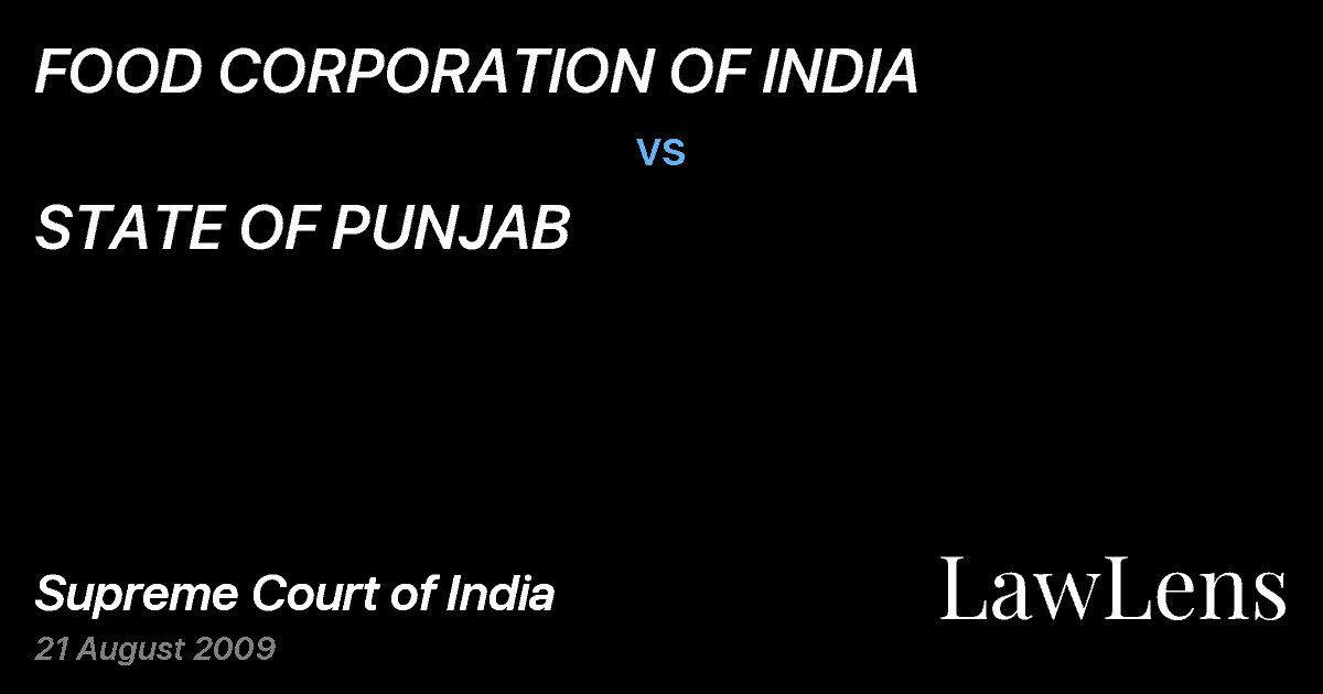 Preview image for FOOD CORPORATION OF INDIA vs. STATE OF PUNJAB