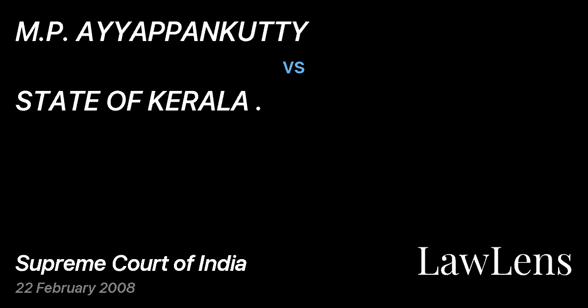 Preview image for M.P. AYYAPPANKUTTY vs. STATE OF KERALA .