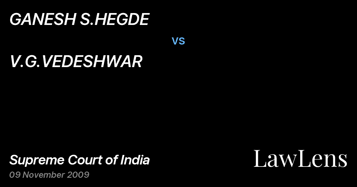 Preview image for GANESH S.HEGDE vs. V.G.VEDESHWAR