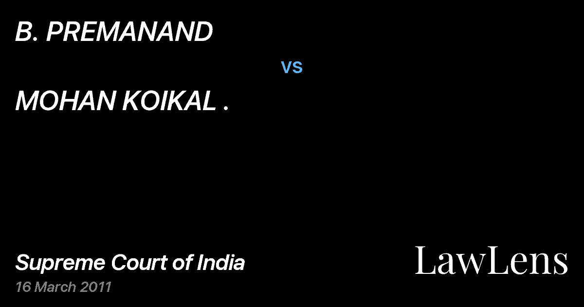 Preview image for B. PREMANAND vs. MOHAN KOIKAL .