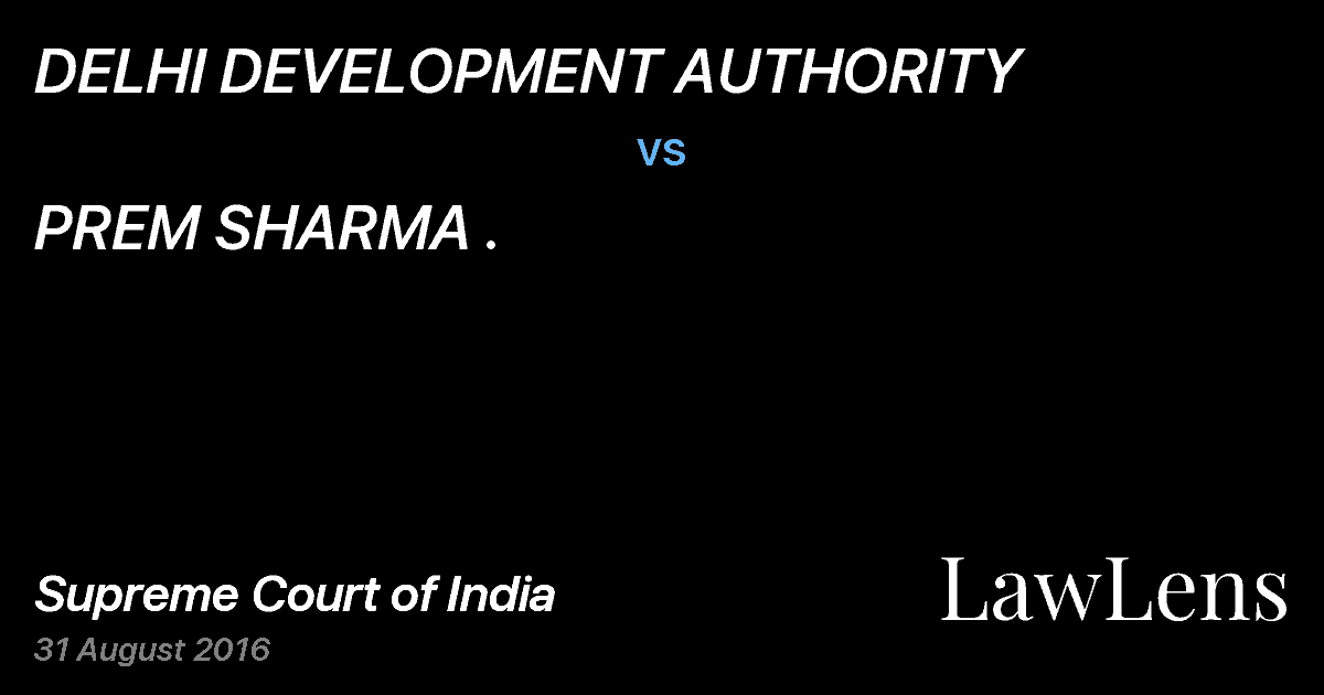 Preview image for DELHI DEVELOPMENT AUTHORITY vs. PREM SHARMA .