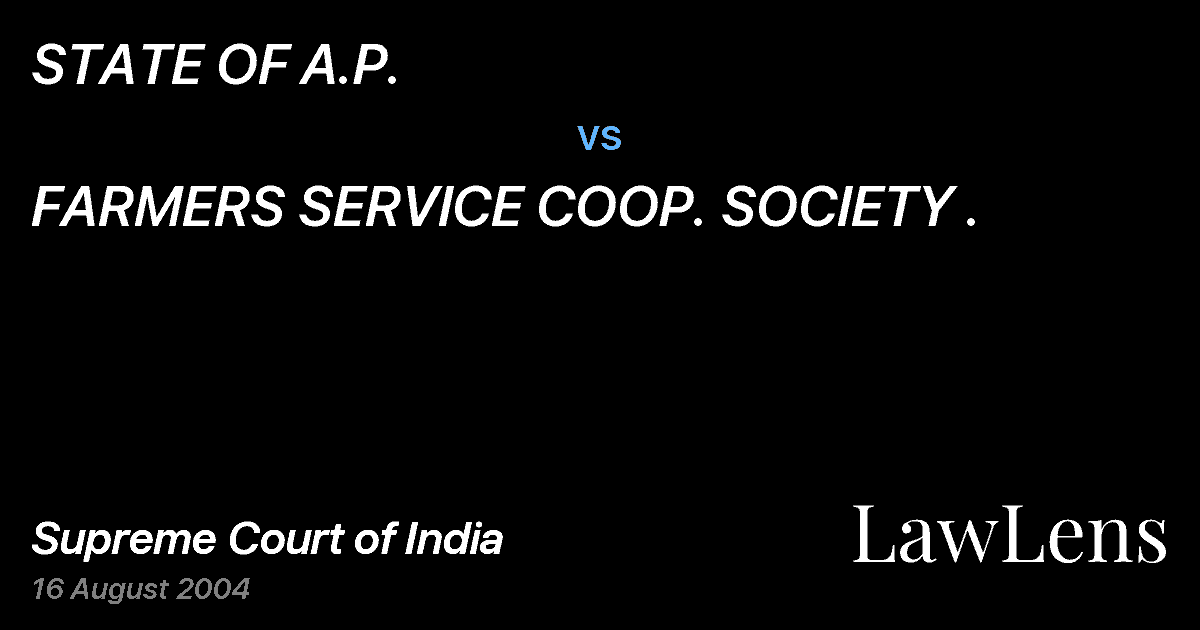Preview image for STATE OF A.P. vs. FARMERS SERVICE COOP. SOCIETY .