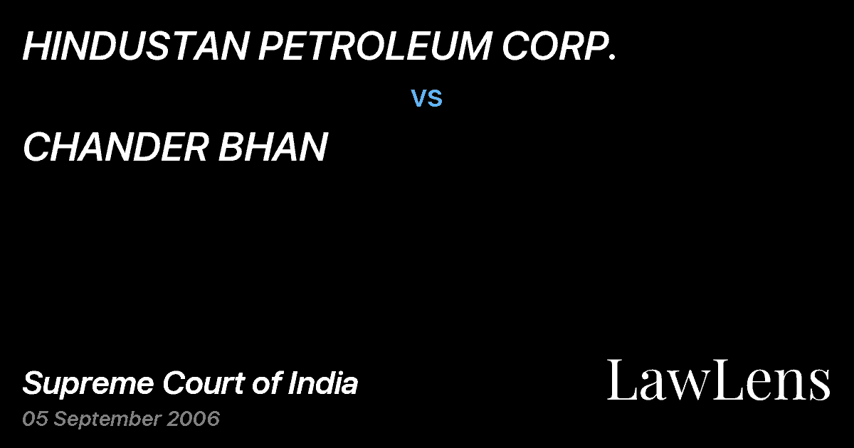 Preview image for HINDUSTAN PETROLEUM CORP. vs. CHANDER BHAN