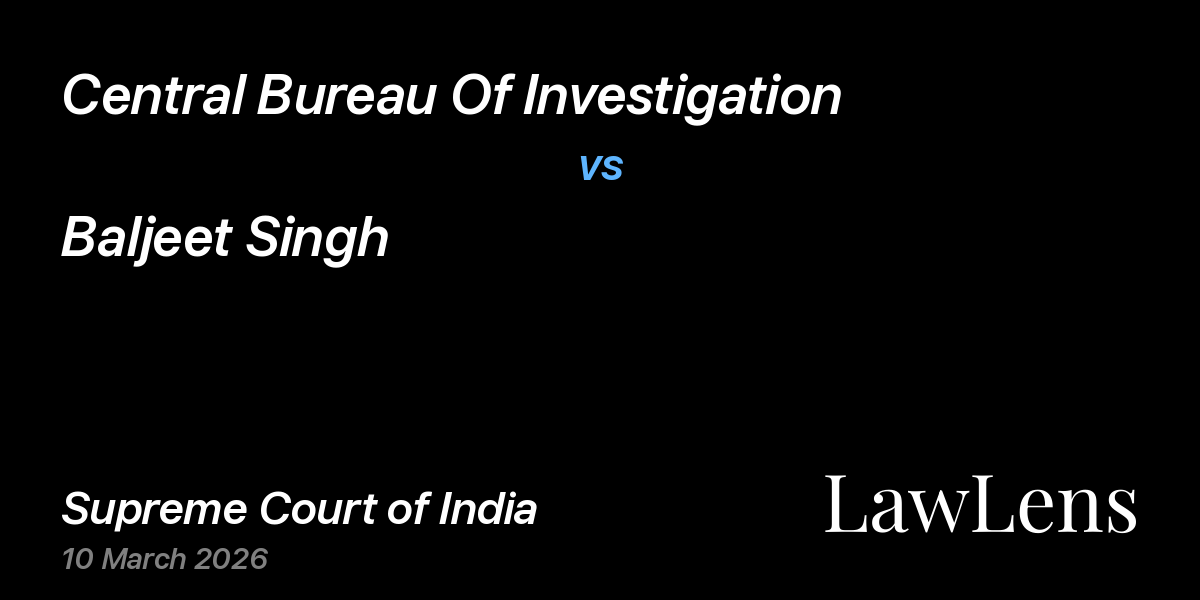 Preview image for Central Bureau Of Investigation vs. Baljeet Singh