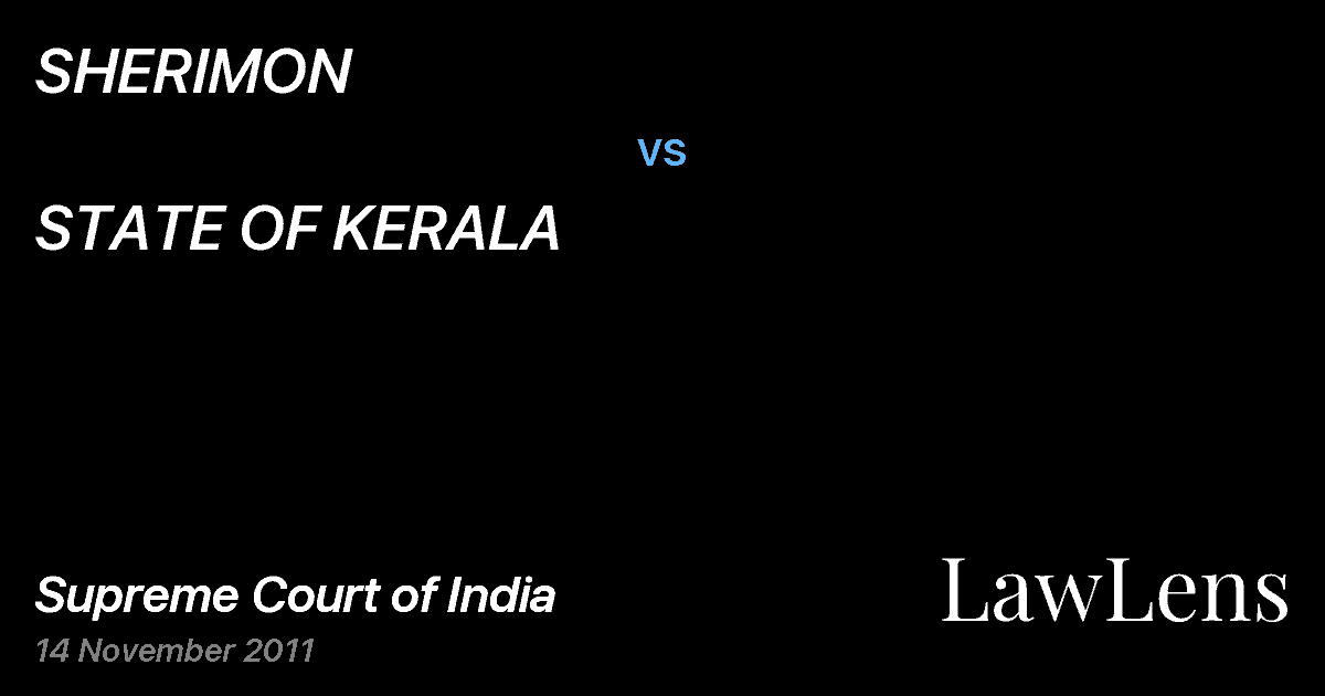 Preview image for SHERIMON vs. STATE OF KERALA