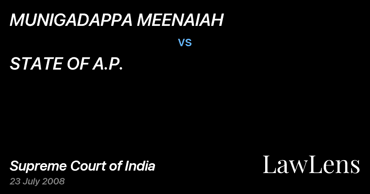 Preview image for MUNIGADAPPA MEENAIAH vs. STATE OF A.P.