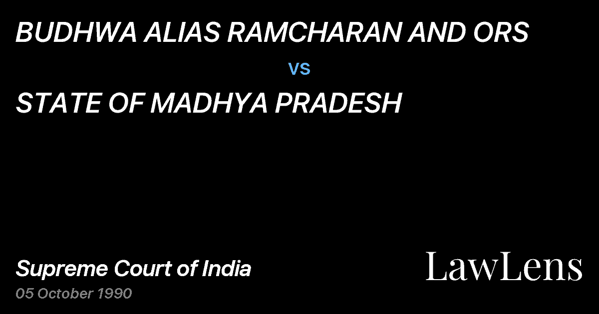 Preview image for BUDHWA ALIAS RAMCHARAN AND ORS vs. STATE OF MADHYA PRADESH