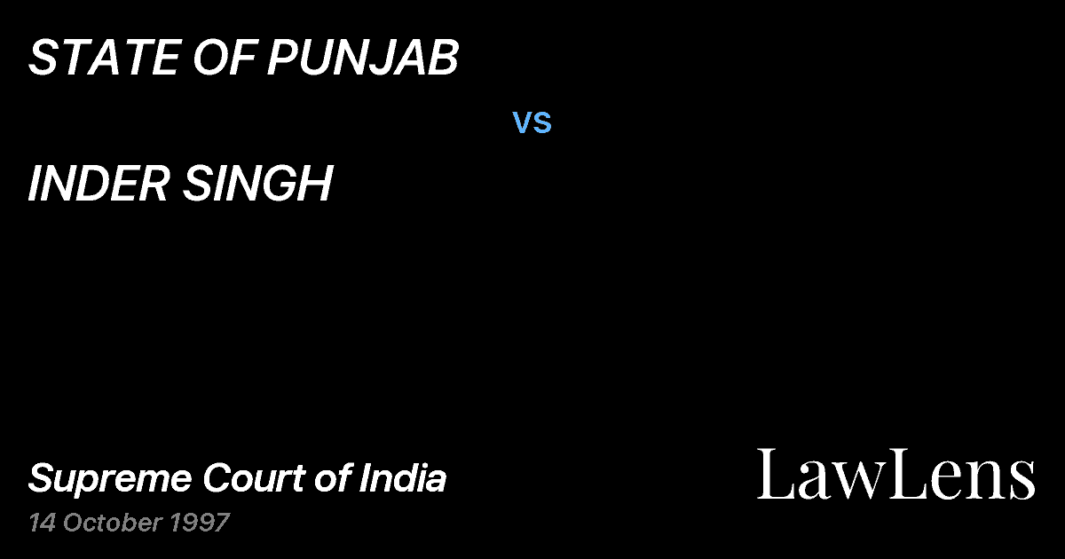 Preview image for STATE OF PUNJAB vs. INDER SINGH