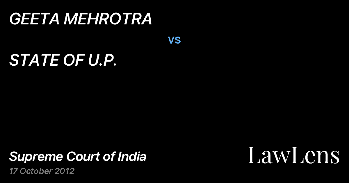 Preview image for GEETA MEHROTRA vs. STATE OF U.P.