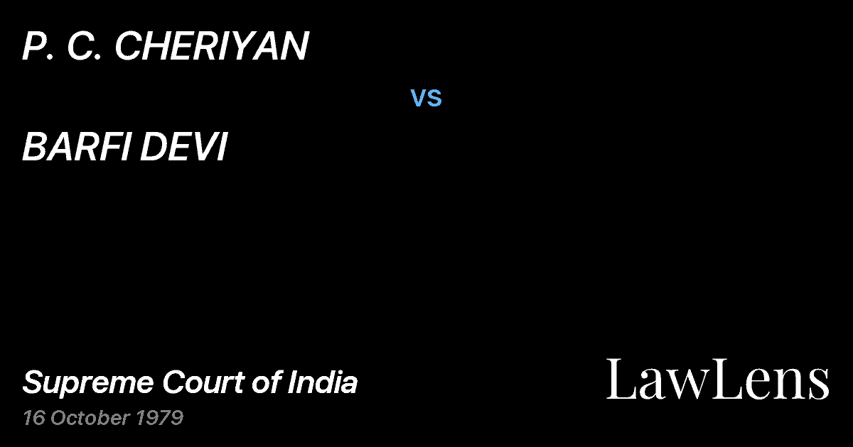 Preview image for P. C. CHERIYAN vs. BARFI DEVI
