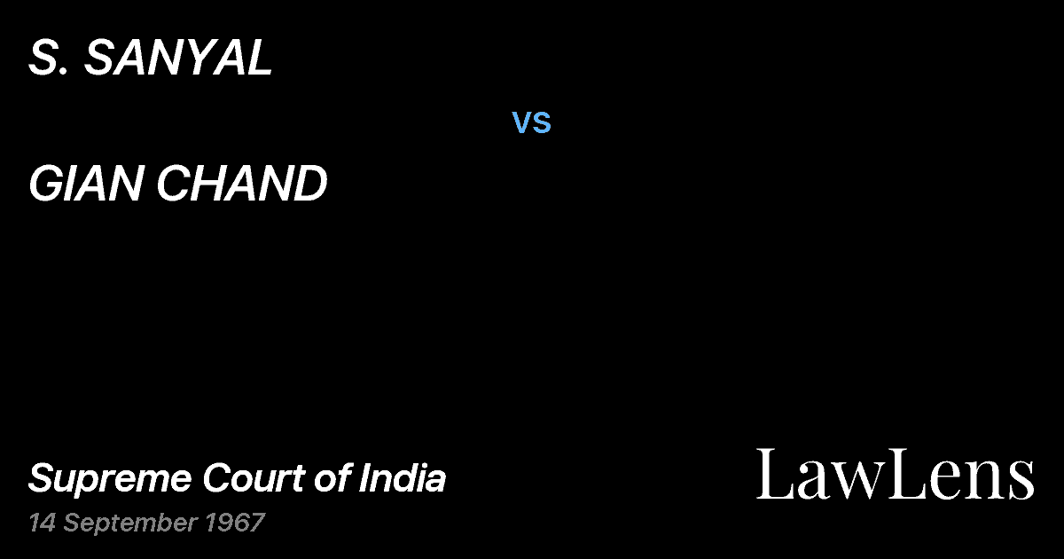 Preview image for S. SANYAL vs. GIAN CHAND