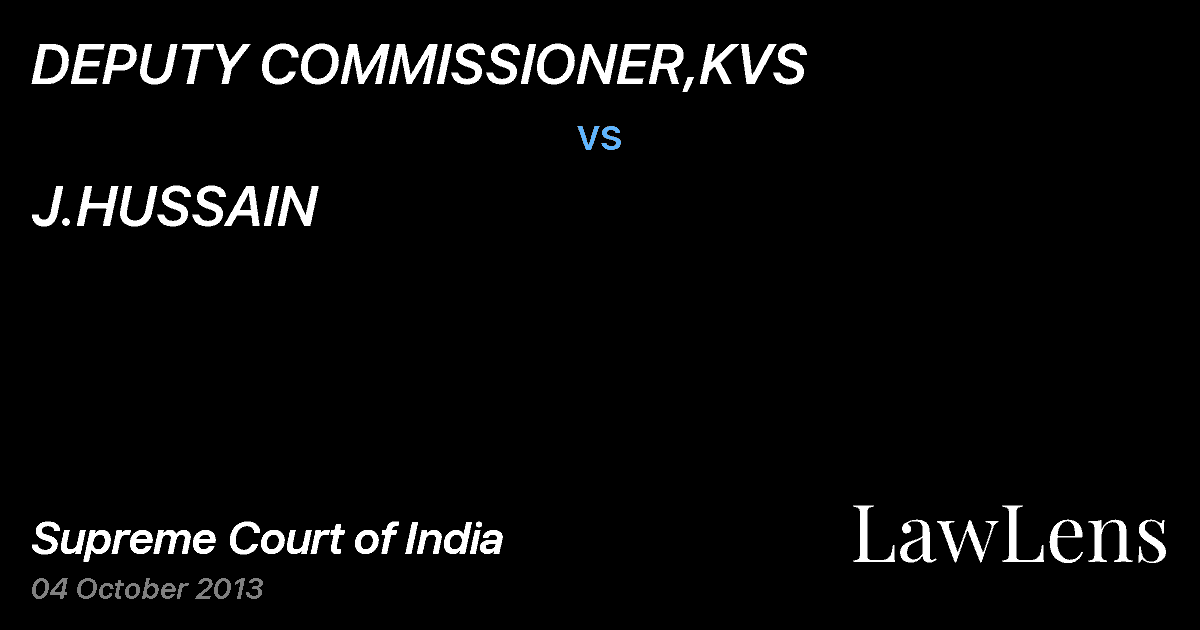 Preview image for DEPUTY COMMISSIONER,KVS vs. J.HUSSAIN