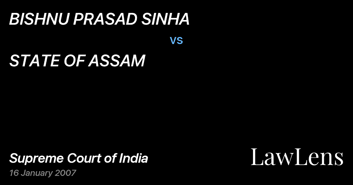 Preview image for BISHNU PRASAD SINHA vs. STATE OF ASSAM