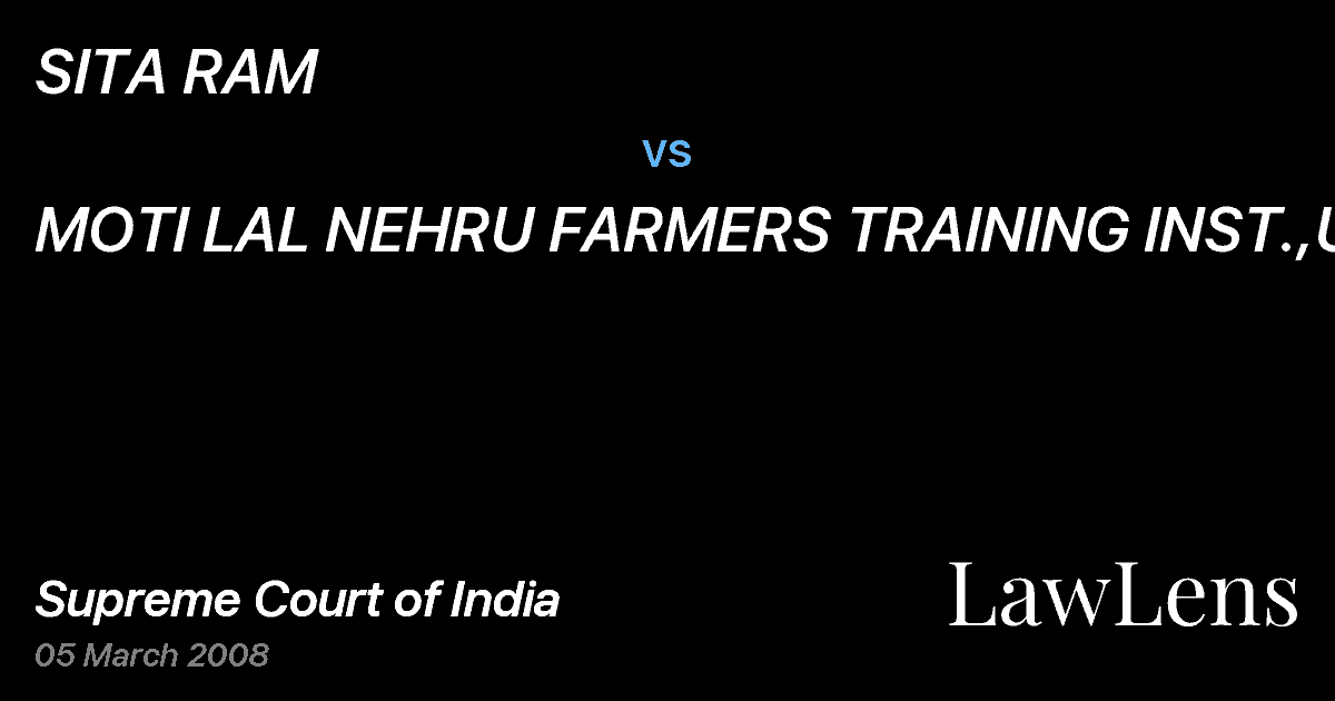 Preview image for SITA RAM vs. MOTI LAL NEHRU FARMERS TRAINING INST.,UP