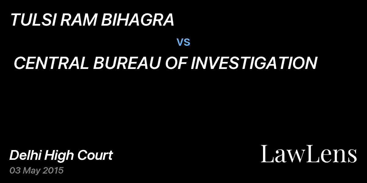 Preview image for TULSI RAM BIHAGRA vs. CENTRAL BUREAU OF INVESTIGATION