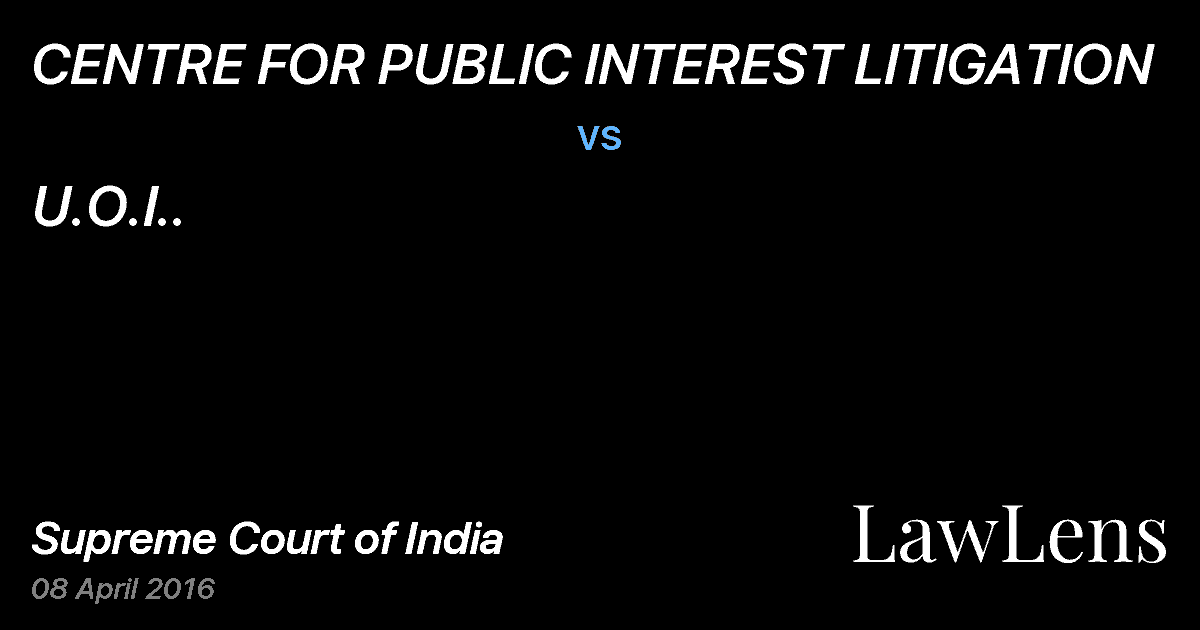 Preview image for CENTRE FOR PUBLIC INTEREST LITIGATION vs. U.O.I..