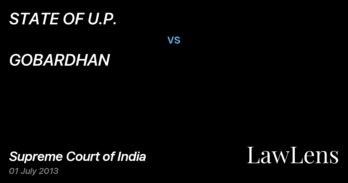 Preview image for STATE OF U.P. vs. GOBARDHAN