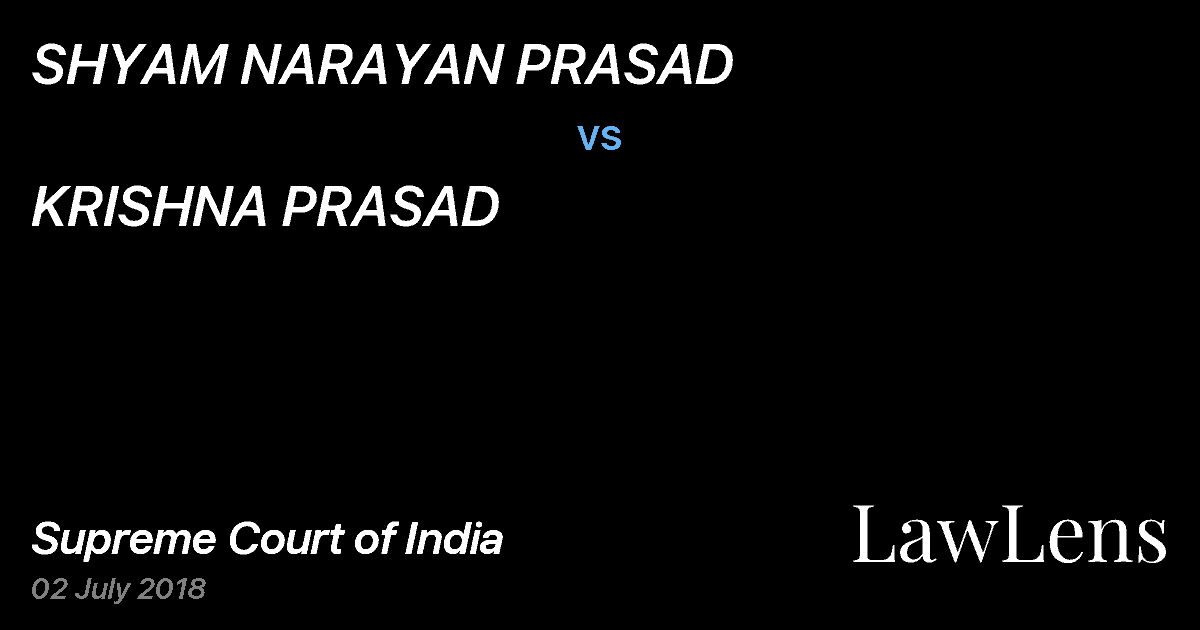 Preview image for SHYAM NARAYAN PRASAD vs. KRISHNA PRASAD
